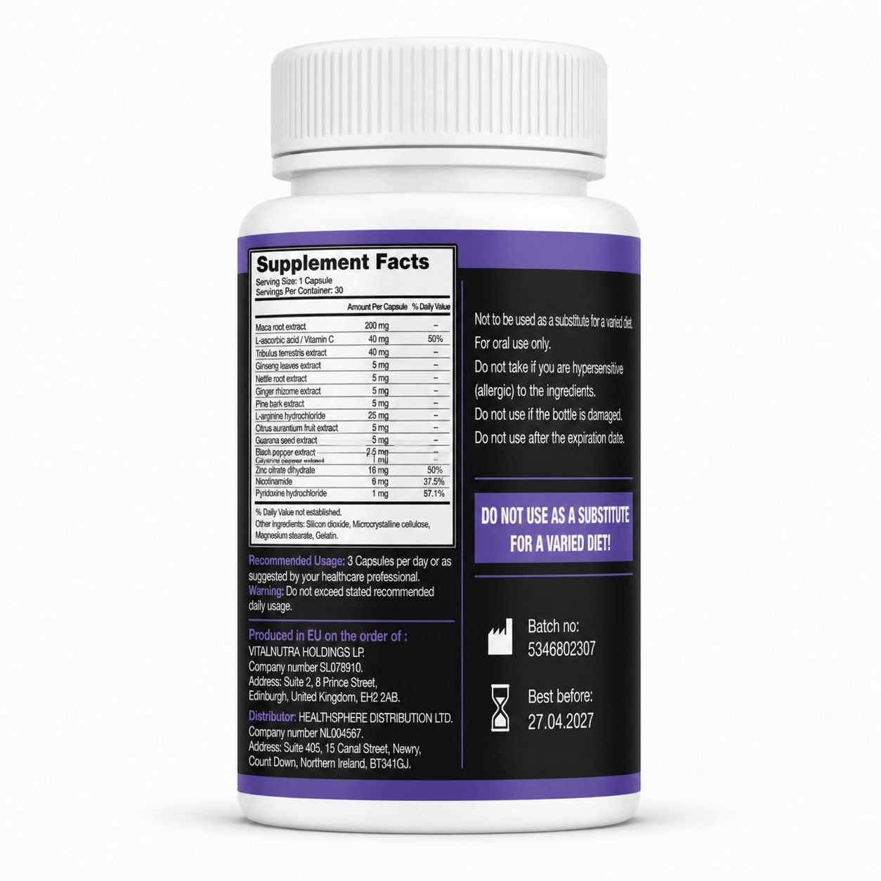 Lovex – Male Vitality & Performance Support Capsules – 30 capsules