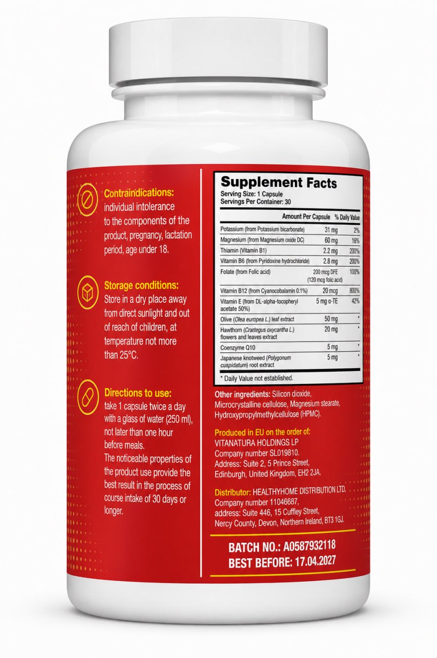 Welltone – Heart & Cardiovascular Wellness Support Capsules – 30 capsules