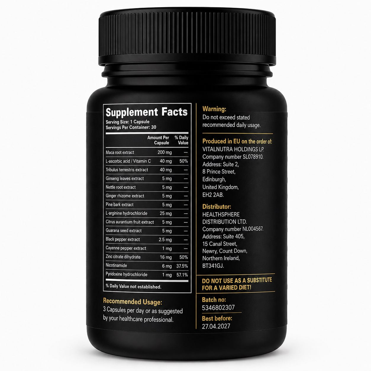 Men's Factory – Male Vitality & Performance Support – 30 capsules