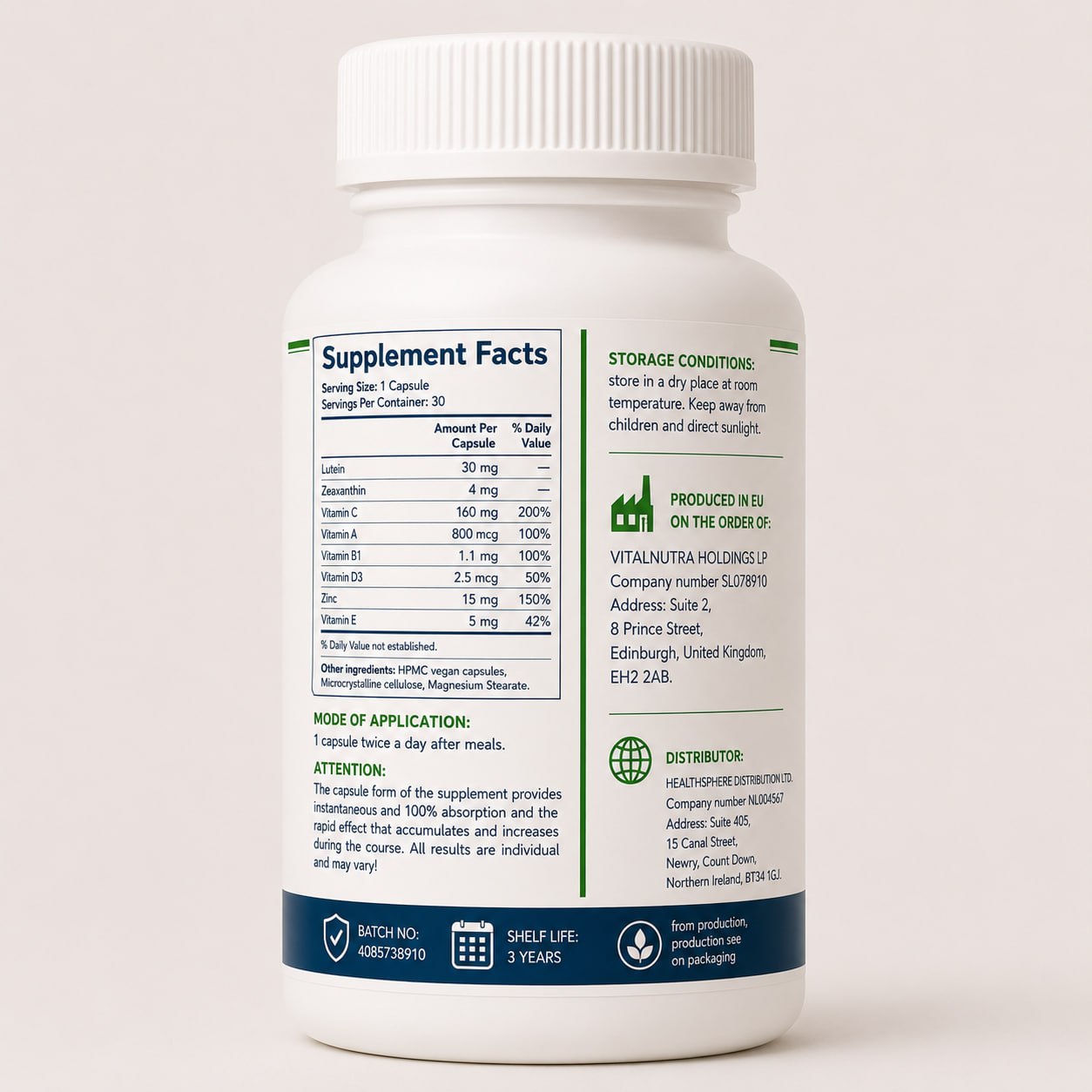 Visitec · 30 Capsules · Eye Wellness & Vision Support