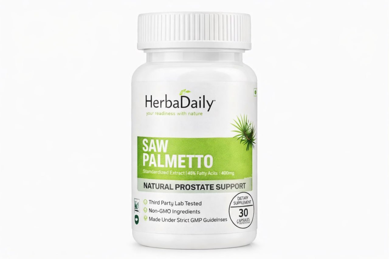 HerbaDaily - Saw Palmetto – 30 Veggie Capsules (Dietary Supplement)