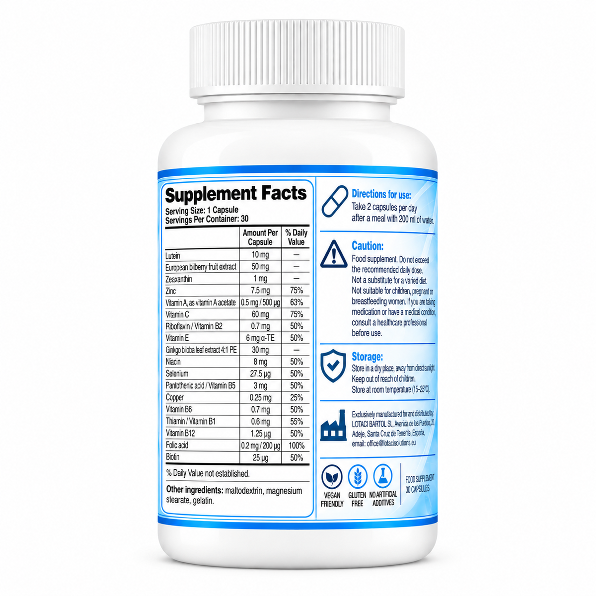 OptiPills – Food Supplement for Eye & Vision Support (30 Capsules)