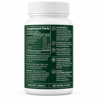 Urigan – Men’s Vitality & Daily Balance Support – 30 Capsules