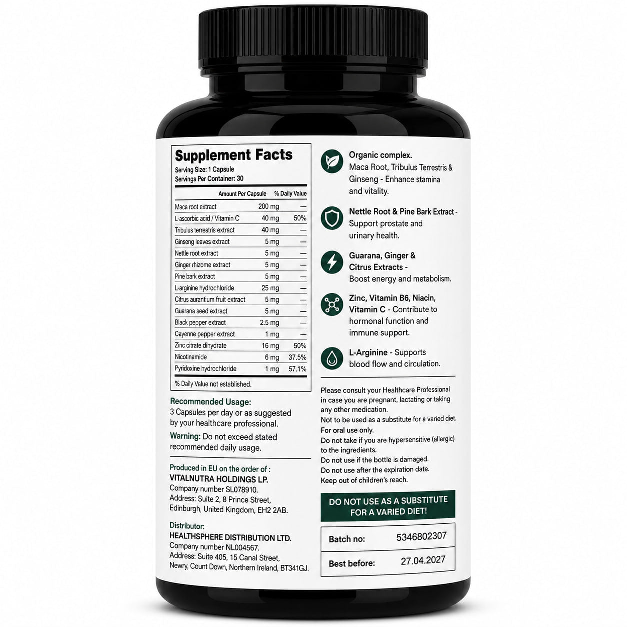 Penaxim – Men’s Vitality & Daily Balance Support – 30 Capsules