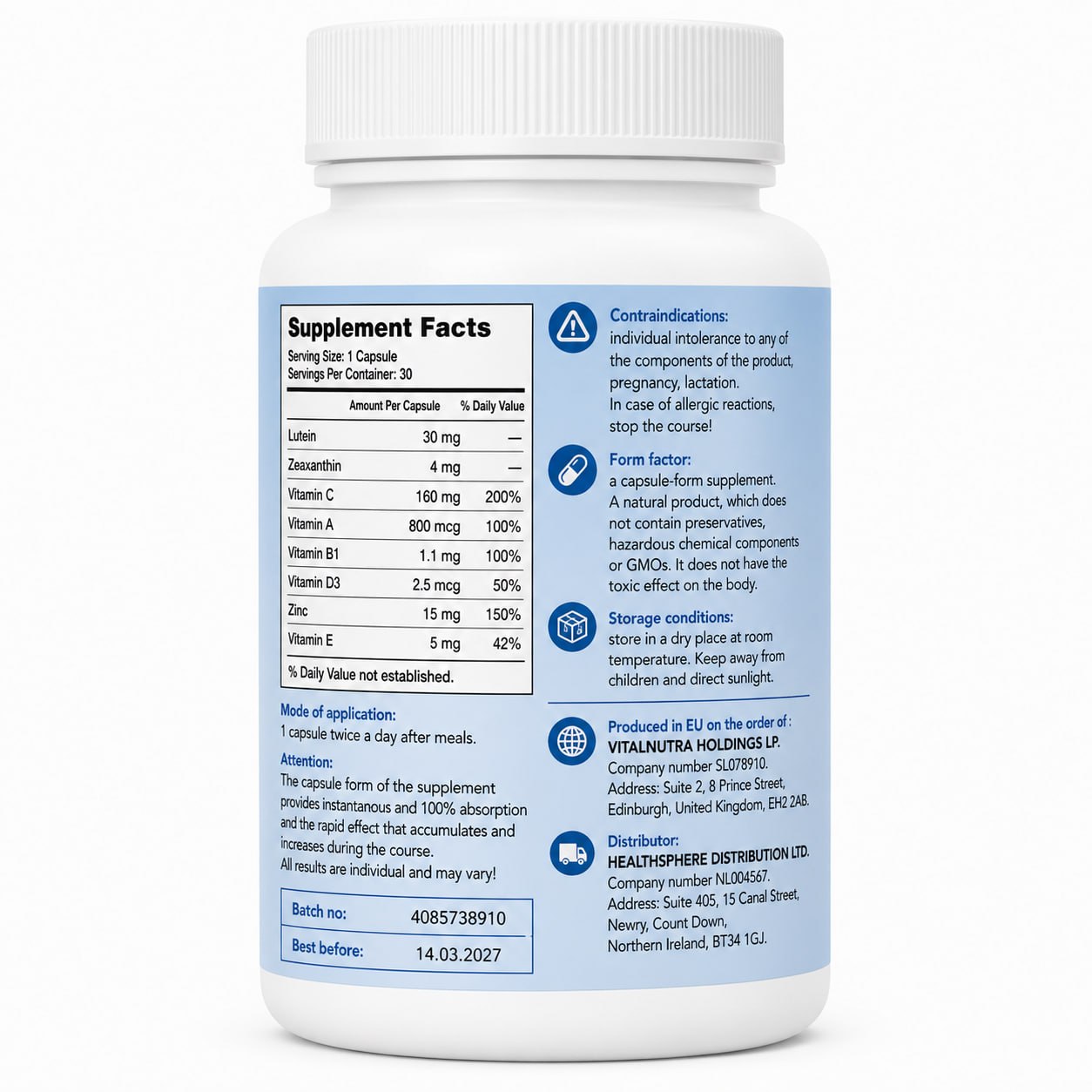 Viziton – Vision & Eye Care Support – 30 Capsules