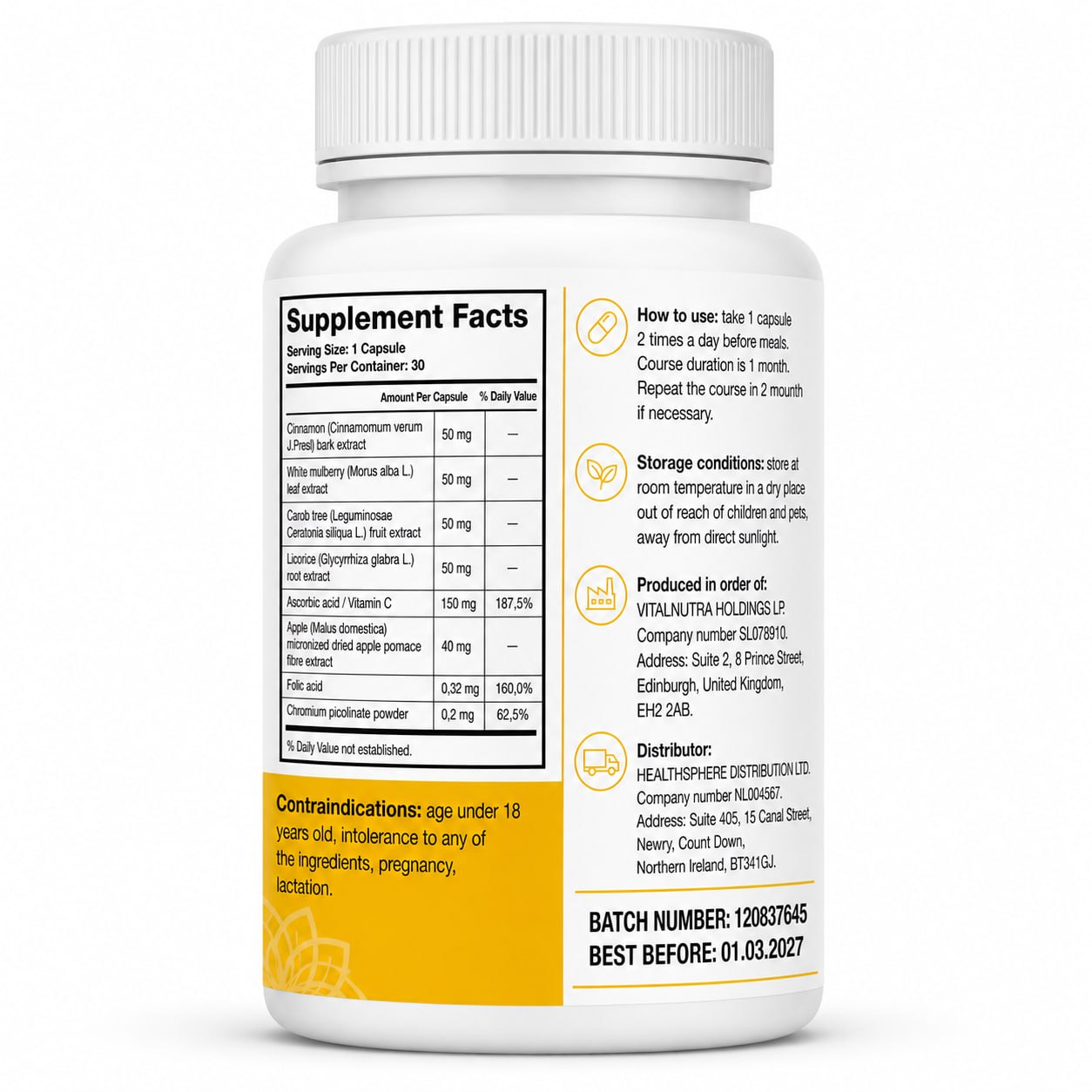 DiabetOver – Blood Sugar Balance & Metabolic Support Capsules – 30 capsules