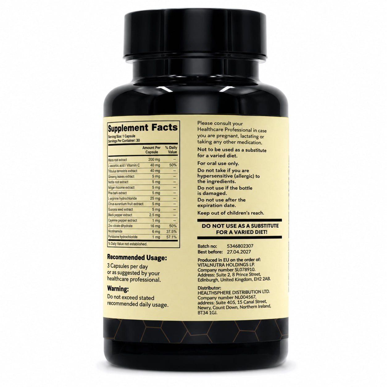PERFORM – Male Vitality & Performance Support Capsules – 30 capsules