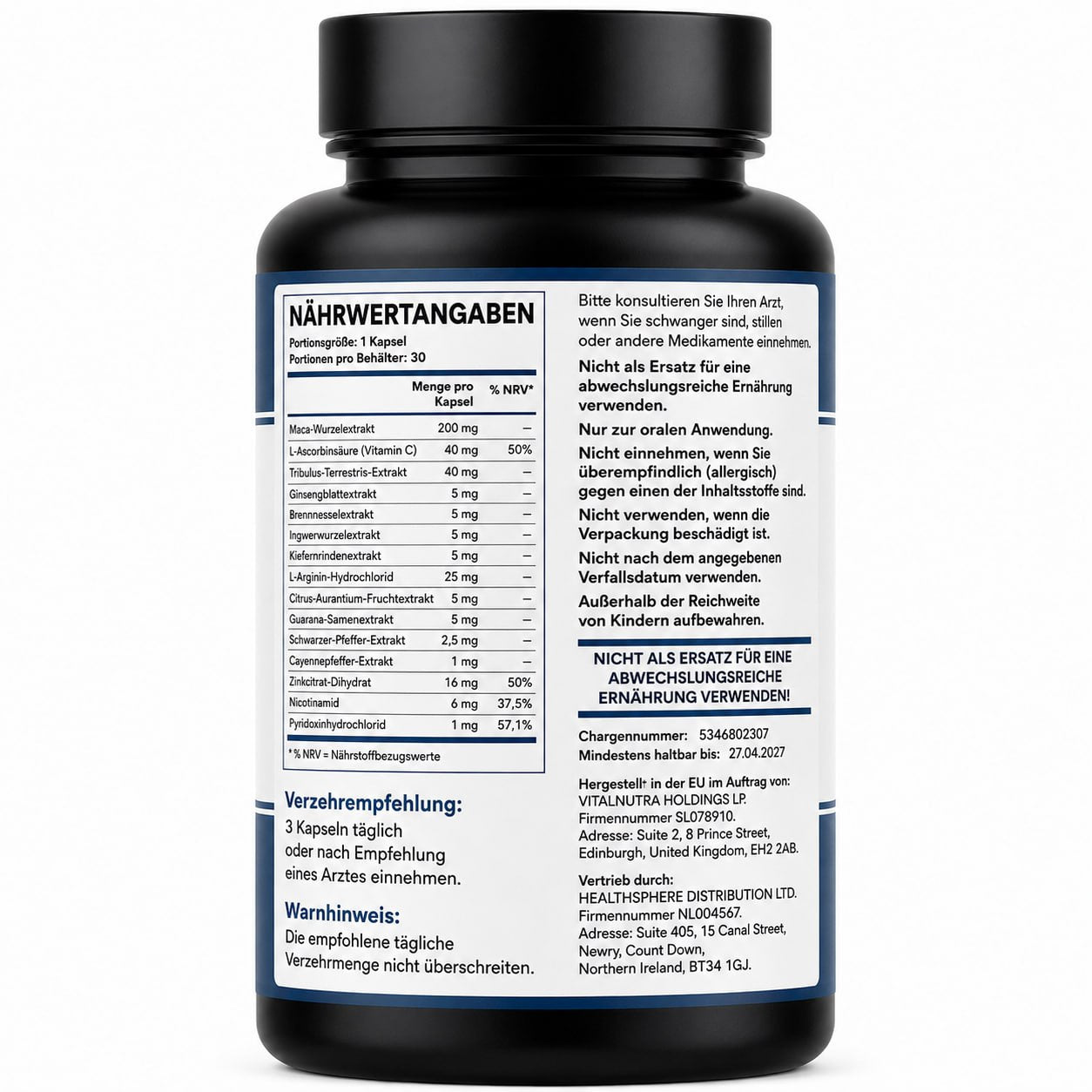 VIARIN – Male Vitality & Performance Support Capsules – 30 capsules