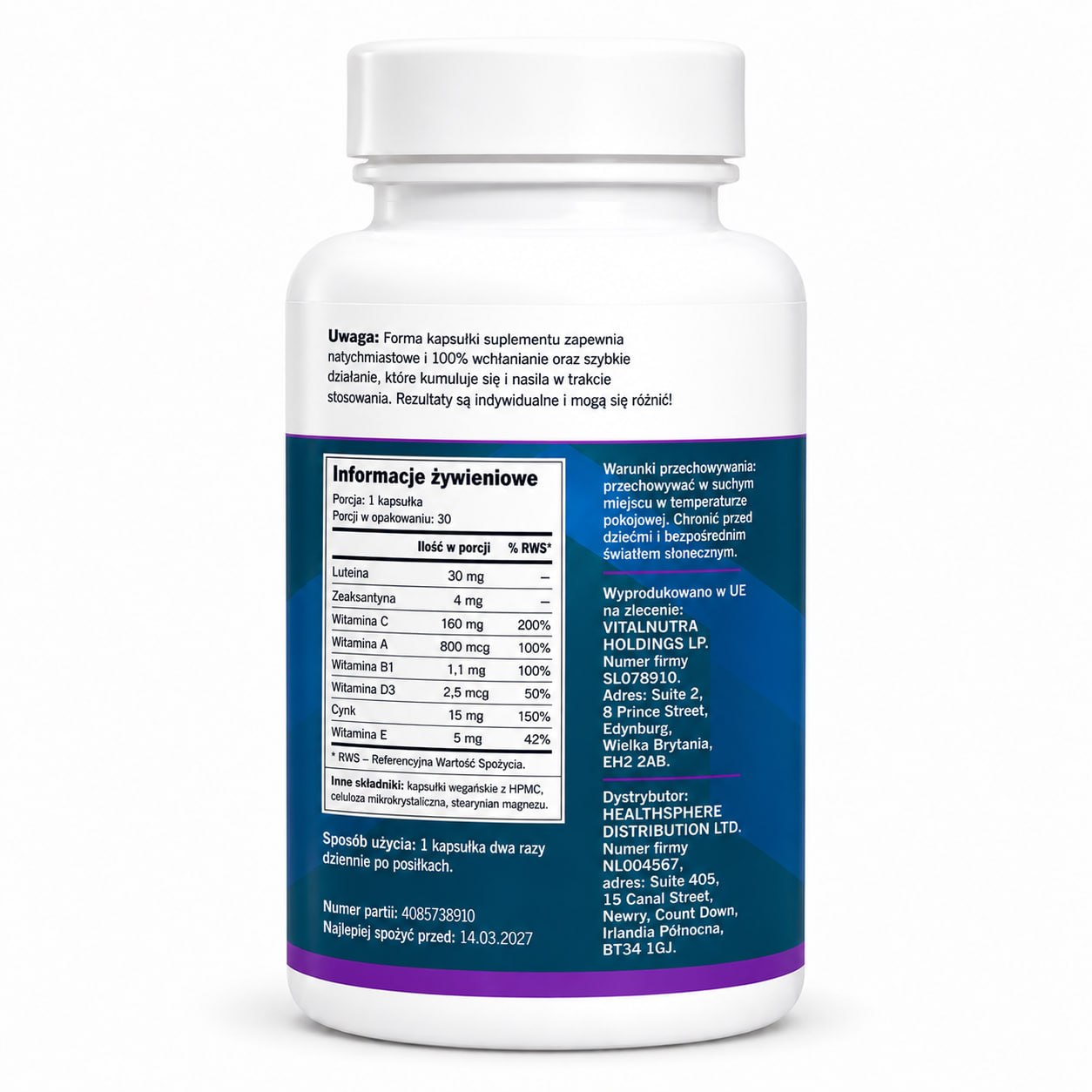 Vision Care Plan – Vision & Eye Wellness Support – 30 capsules